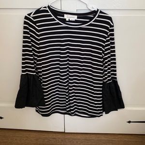 Anthro ruffle sleeve top